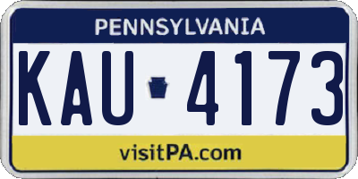 PA license plate KAU4173