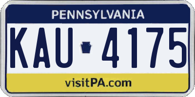 PA license plate KAU4175