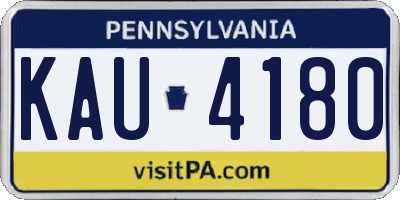 PA license plate KAU4180