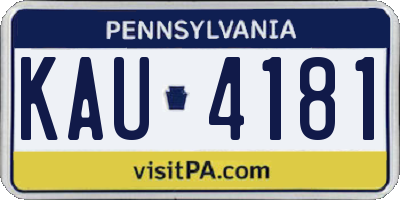 PA license plate KAU4181