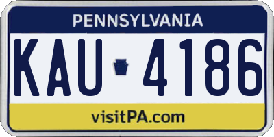 PA license plate KAU4186
