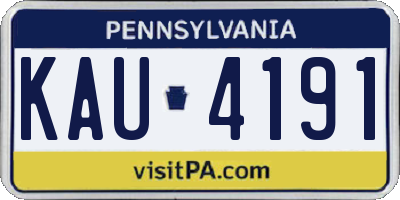 PA license plate KAU4191