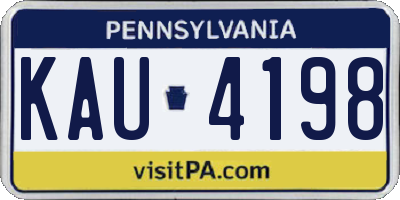 PA license plate KAU4198
