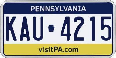PA license plate KAU4215