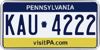 PA license plate KAU4222
