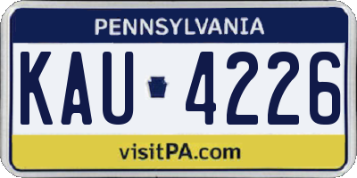 PA license plate KAU4226
