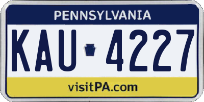 PA license plate KAU4227