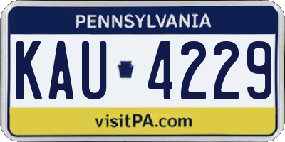 PA license plate KAU4229