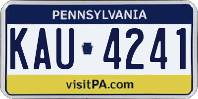 PA license plate KAU4241