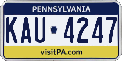 PA license plate KAU4247