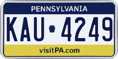 PA license plate KAU4249