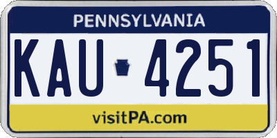 PA license plate KAU4251