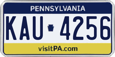 PA license plate KAU4256