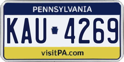 PA license plate KAU4269