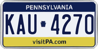 PA license plate KAU4270
