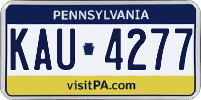 PA license plate KAU4277