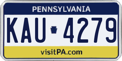 PA license plate KAU4279