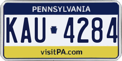 PA license plate KAU4284