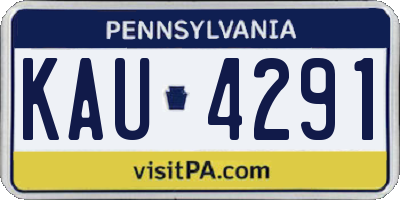 PA license plate KAU4291