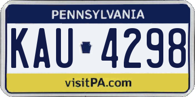 PA license plate KAU4298