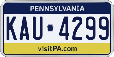 PA license plate KAU4299