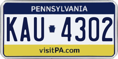 PA license plate KAU4302
