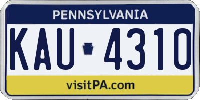 PA license plate KAU4310