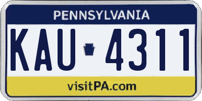 PA license plate KAU4311