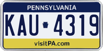 PA license plate KAU4319