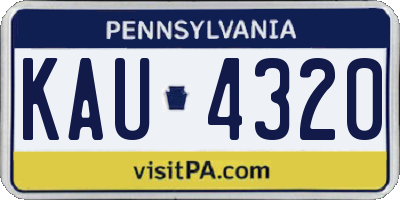 PA license plate KAU4320