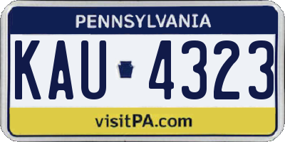 PA license plate KAU4323