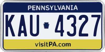 PA license plate KAU4327