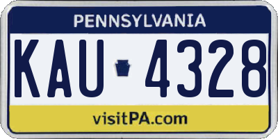 PA license plate KAU4328