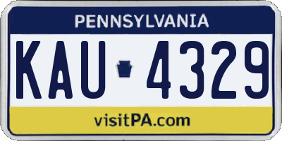 PA license plate KAU4329