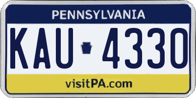 PA license plate KAU4330