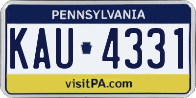 PA license plate KAU4331
