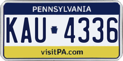 PA license plate KAU4336
