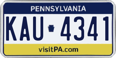 PA license plate KAU4341