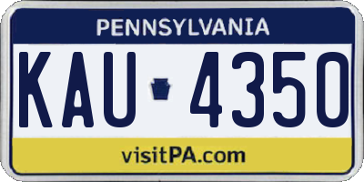 PA license plate KAU4350
