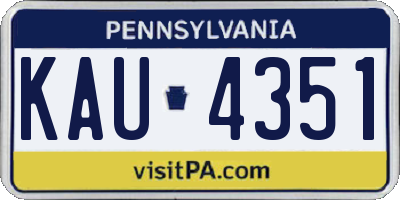 PA license plate KAU4351