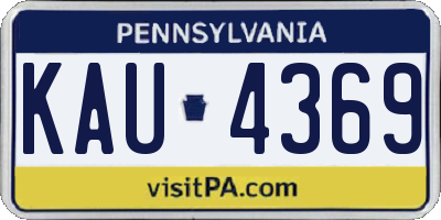PA license plate KAU4369