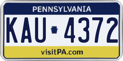 PA license plate KAU4372