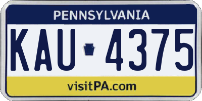 PA license plate KAU4375
