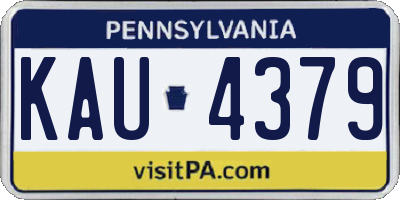 PA license plate KAU4379