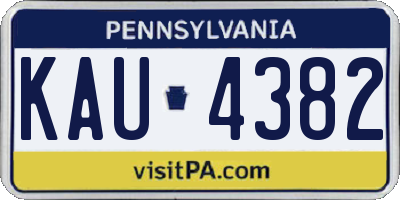 PA license plate KAU4382
