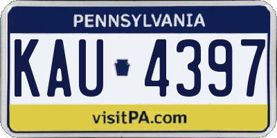 PA license plate KAU4397
