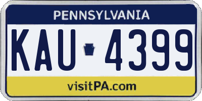 PA license plate KAU4399