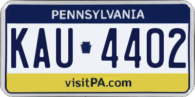 PA license plate KAU4402