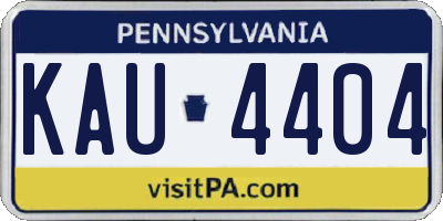 PA license plate KAU4404
