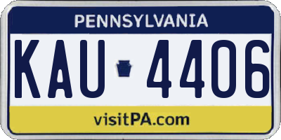 PA license plate KAU4406